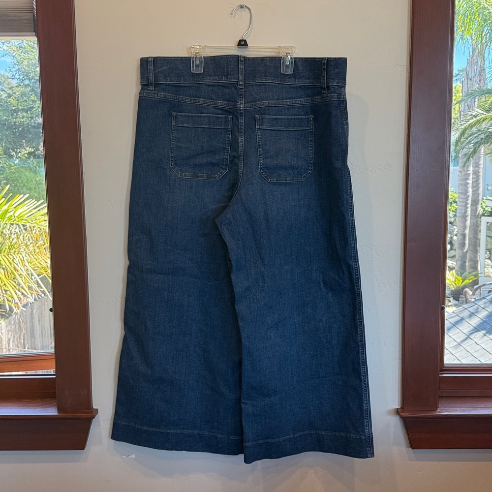 NWT SPANX Cropped Wide Leg Pull On Jeans 2X/2T in Blue - Picture 6 of 7